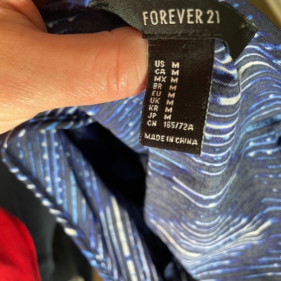 Forever 21 Size S Romper Navy Blue White Sleeveless Scalloped Pockets - Picture 5 of 8